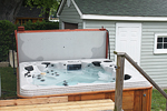 Severn Muskoka Cottage rentals  Orkney Beach 1 on McPhee Bay Lake Simcoe Hot Tub